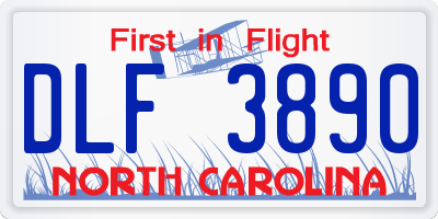 NC license plate DLF3890
