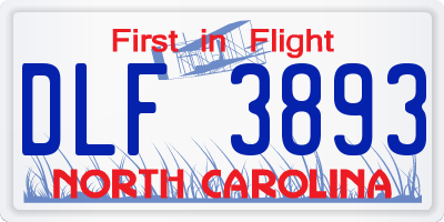 NC license plate DLF3893