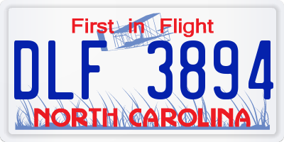 NC license plate DLF3894