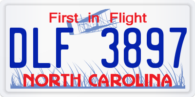 NC license plate DLF3897