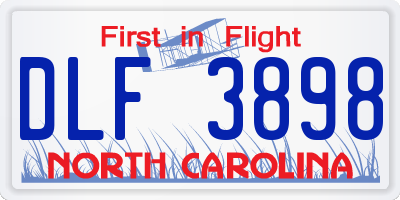 NC license plate DLF3898