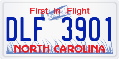 NC license plate DLF3901