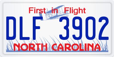 NC license plate DLF3902