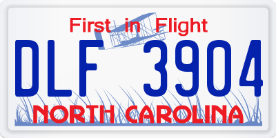 NC license plate DLF3904