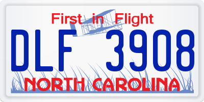 NC license plate DLF3908