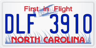 NC license plate DLF3910