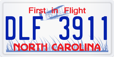 NC license plate DLF3911