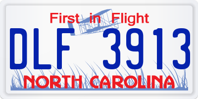 NC license plate DLF3913