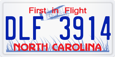 NC license plate DLF3914