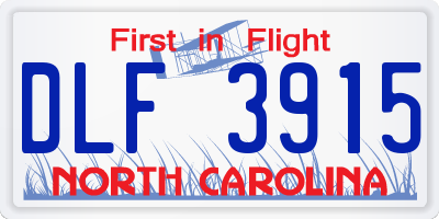 NC license plate DLF3915