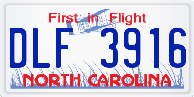 NC license plate DLF3916