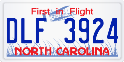 NC license plate DLF3924