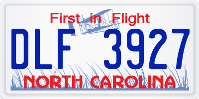 NC license plate DLF3927