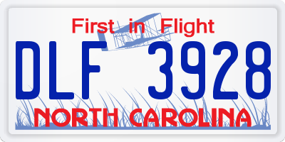 NC license plate DLF3928