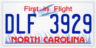 NC license plate DLF3929