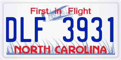 NC license plate DLF3931