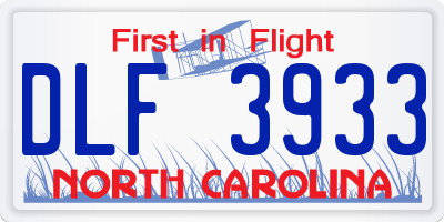 NC license plate DLF3933