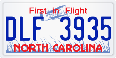 NC license plate DLF3935