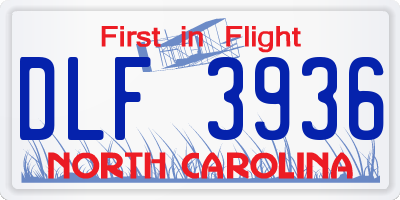 NC license plate DLF3936