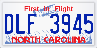 NC license plate DLF3945