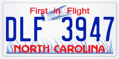 NC license plate DLF3947