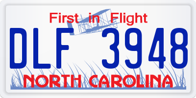 NC license plate DLF3948