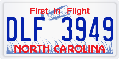 NC license plate DLF3949