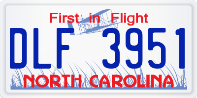 NC license plate DLF3951