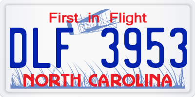 NC license plate DLF3953