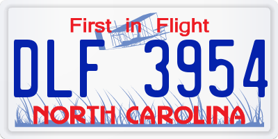 NC license plate DLF3954