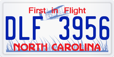 NC license plate DLF3956