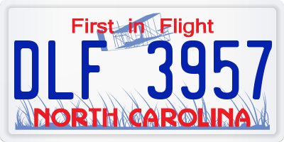 NC license plate DLF3957