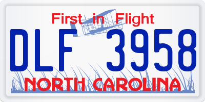 NC license plate DLF3958