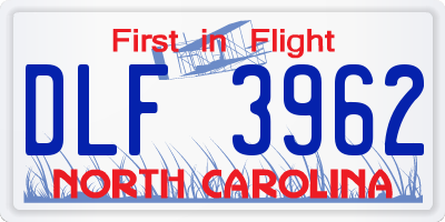 NC license plate DLF3962