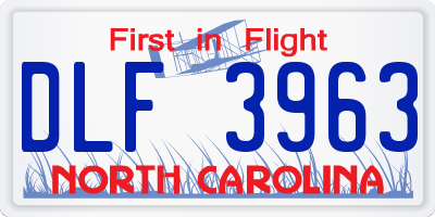 NC license plate DLF3963
