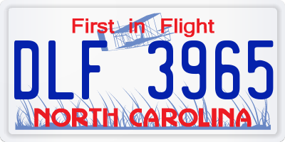 NC license plate DLF3965