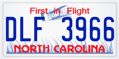 NC license plate DLF3966