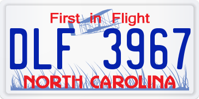 NC license plate DLF3967