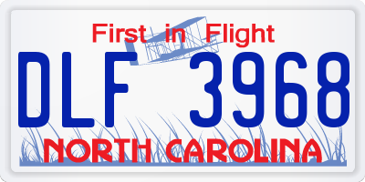NC license plate DLF3968