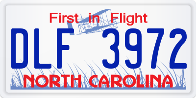 NC license plate DLF3972