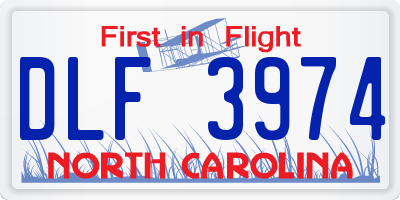 NC license plate DLF3974