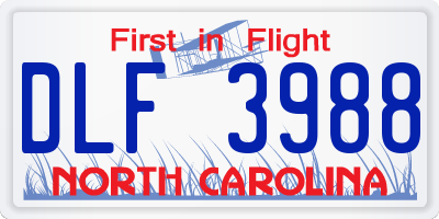 NC license plate DLF3988