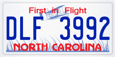 NC license plate DLF3992