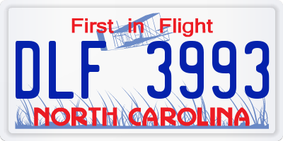 NC license plate DLF3993
