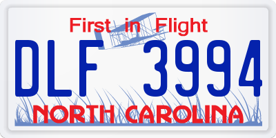 NC license plate DLF3994