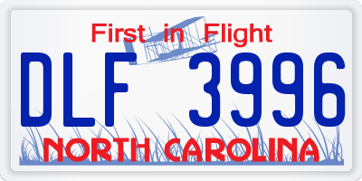 NC license plate DLF3996