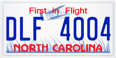 NC license plate DLF4004