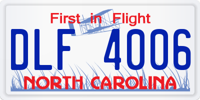 NC license plate DLF4006