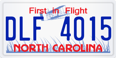 NC license plate DLF4015