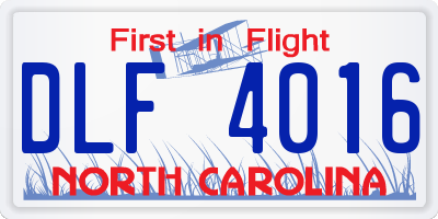 NC license plate DLF4016